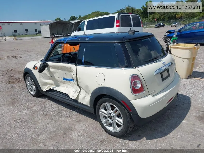 2012 Mini Cooper VIN: WMWSU3C54CT257331 Lot: 40402652