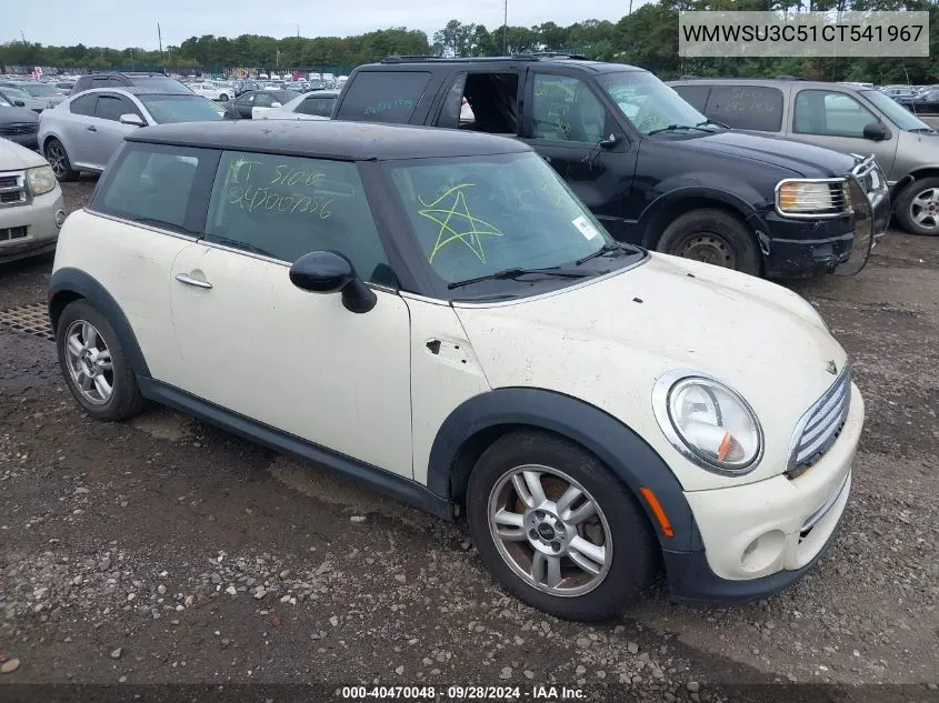 2012 Mini Cooper VIN: WMWSU3C51CT541967 Lot: 40470048