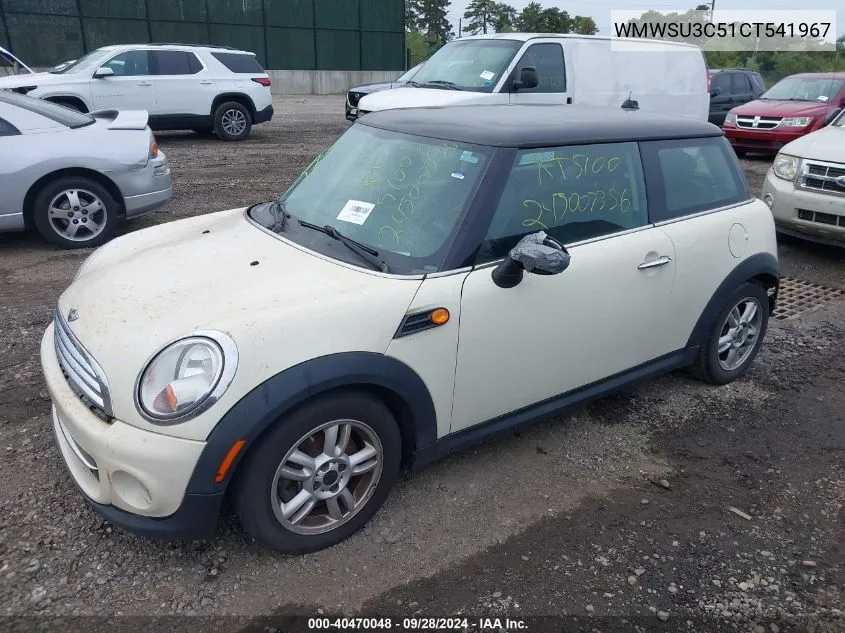 2012 Mini Cooper VIN: WMWSU3C51CT541967 Lot: 40470048