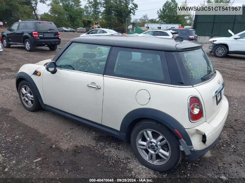 2012 Mini Cooper VIN: WMWSU3C51CT541967 Lot: 40470048