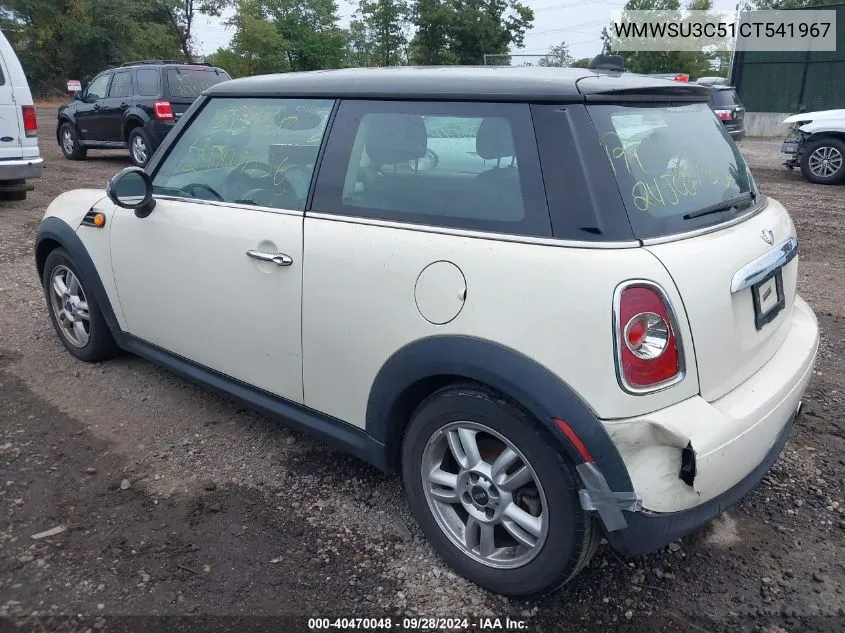 2012 Mini Cooper VIN: WMWSU3C51CT541967 Lot: 40470048