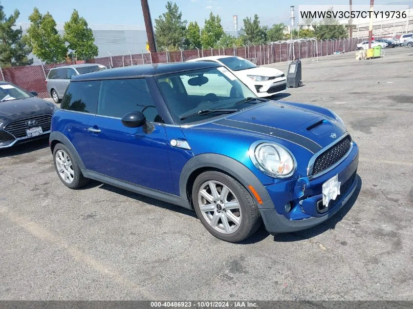 2012 Mini Cooper S VIN: WMWSV3C57CTY19736 Lot: 40486923