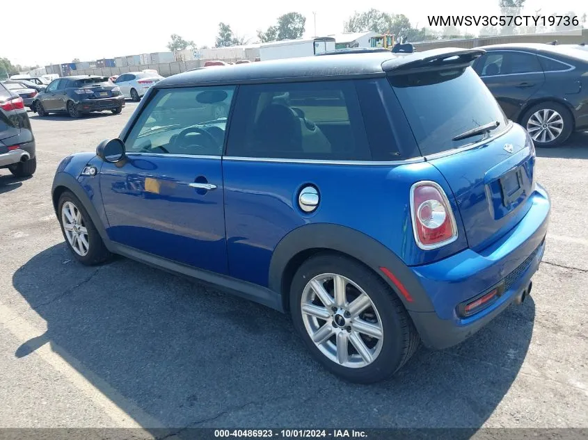 2012 Mini Cooper S VIN: WMWSV3C57CTY19736 Lot: 40486923