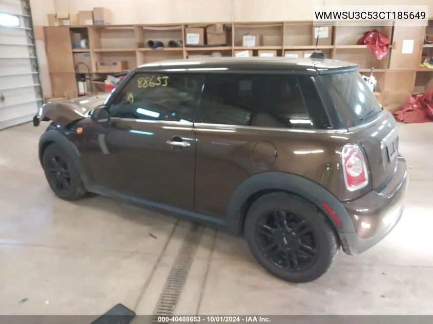 2012 Mini Cooper VIN: WMWSU3C53CT185649 Lot: 40488653