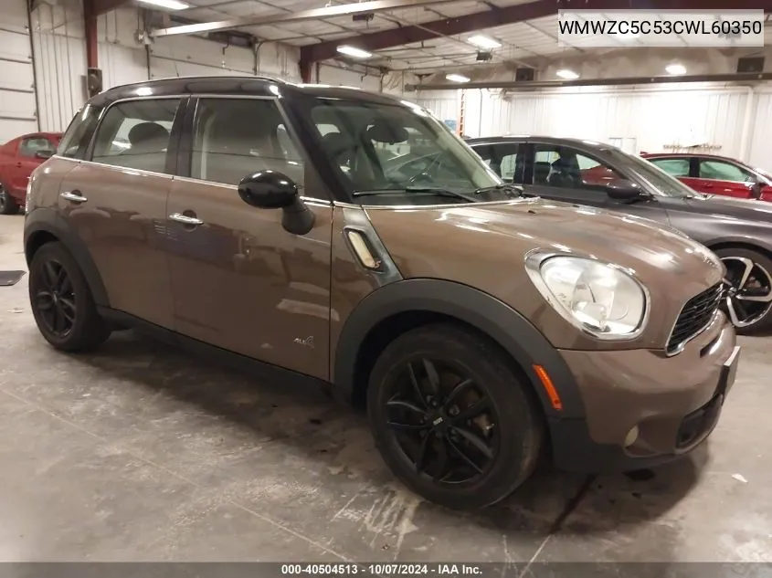 2012 Mini Cooper S Countryman VIN: WMWZC5C53CWL60350 Lot: 40504513