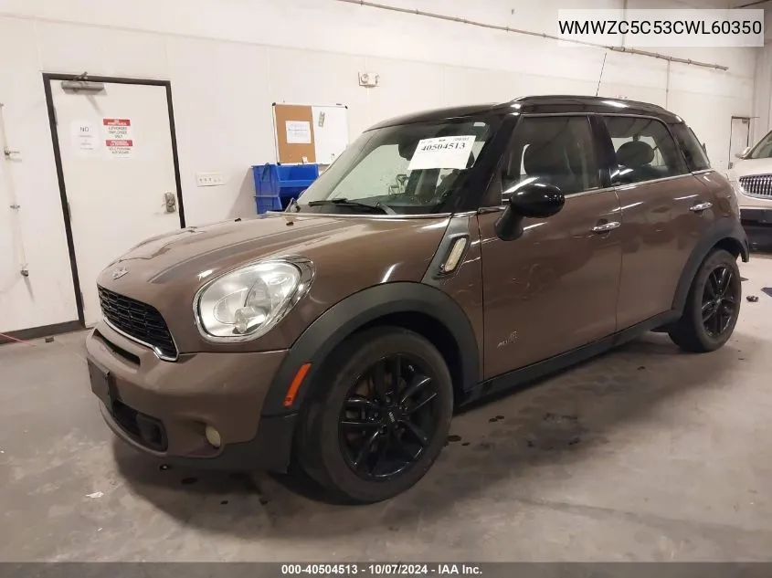 2012 Mini Cooper S Countryman VIN: WMWZC5C53CWL60350 Lot: 40504513