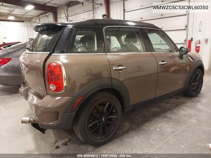 2012 Mini Cooper S Countryman VIN: WMWZC5C53CWL60350 Lot: 40504513