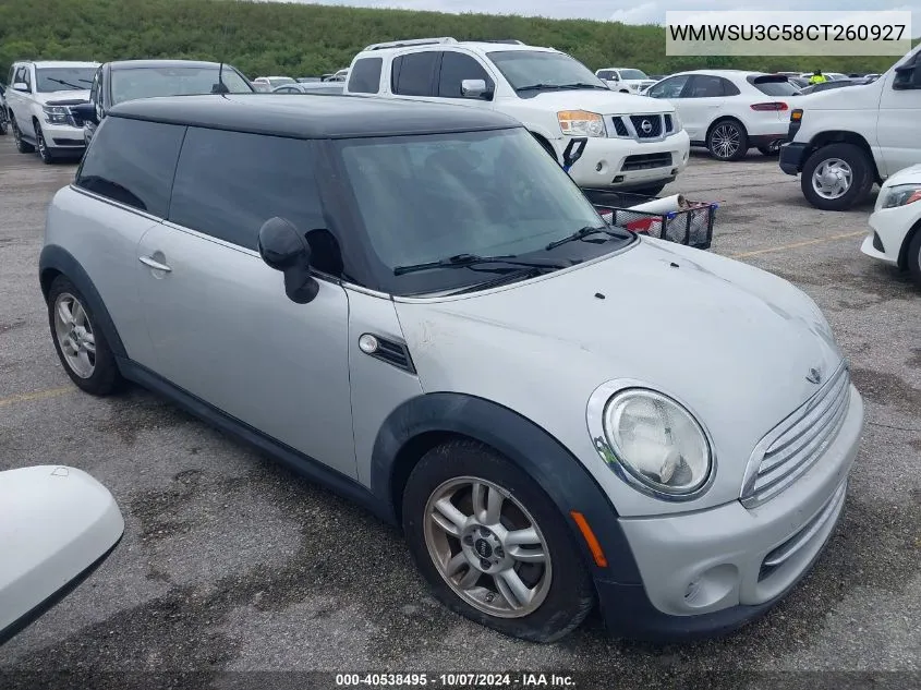 2012 Mini Cooper VIN: WMWSU3C58CT260927 Lot: 40538495