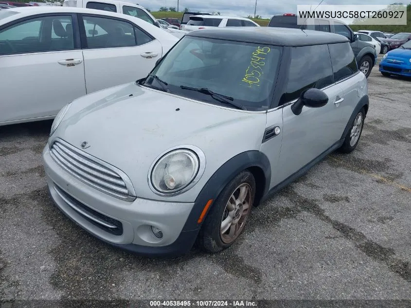 2012 Mini Cooper VIN: WMWSU3C58CT260927 Lot: 40538495