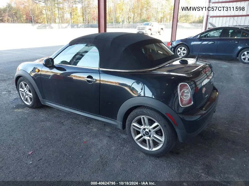 2012 Mini Cooper VIN: WMWSY1C57CT311598 Lot: 40624795