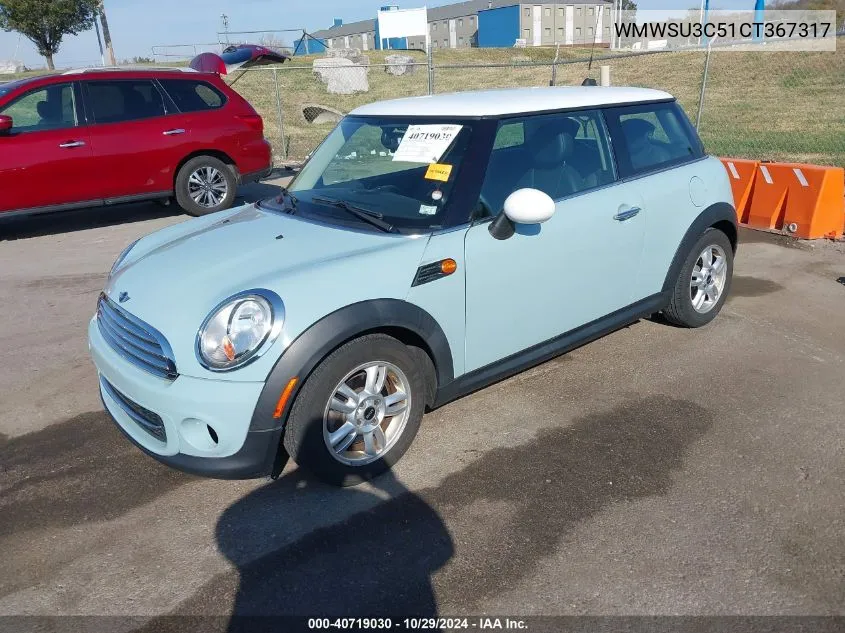 2012 Mini Cooper VIN: WMWSU3C51CT367317 Lot: 40719030