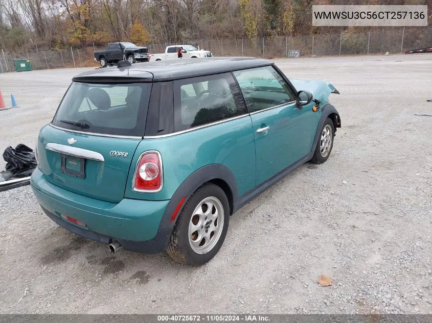 2012 Mini Cooper VIN: WMWSU3C56CT257136 Lot: 40725672