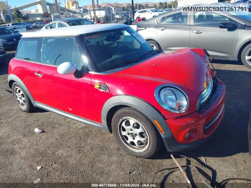 2012 Mini Cooper VIN: WMWSU3C53CT261791 Lot: 40775668