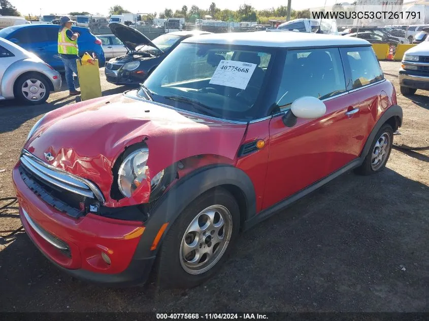 2012 Mini Cooper VIN: WMWSU3C53CT261791 Lot: 40775668