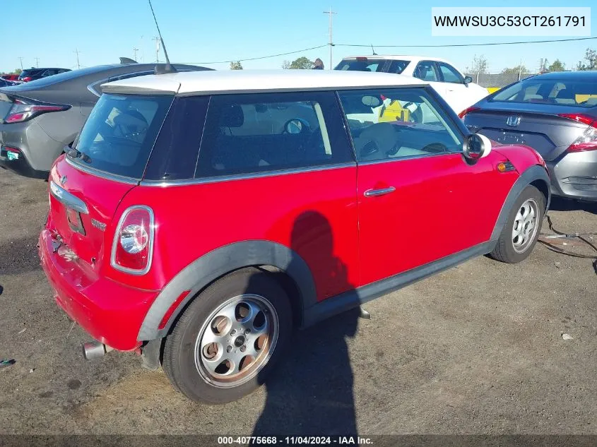 2012 Mini Cooper VIN: WMWSU3C53CT261791 Lot: 40775668