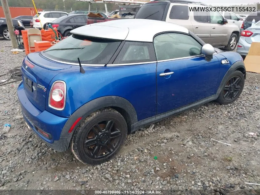 2012 Mini Cooper S VIN: WMWSX3C55CT155432 Lot: 40799466