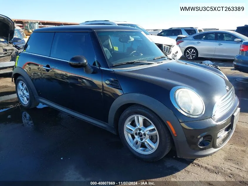 2012 Mini Cooper VIN: WMWSU3C5XCT263389 Lot: 40807869