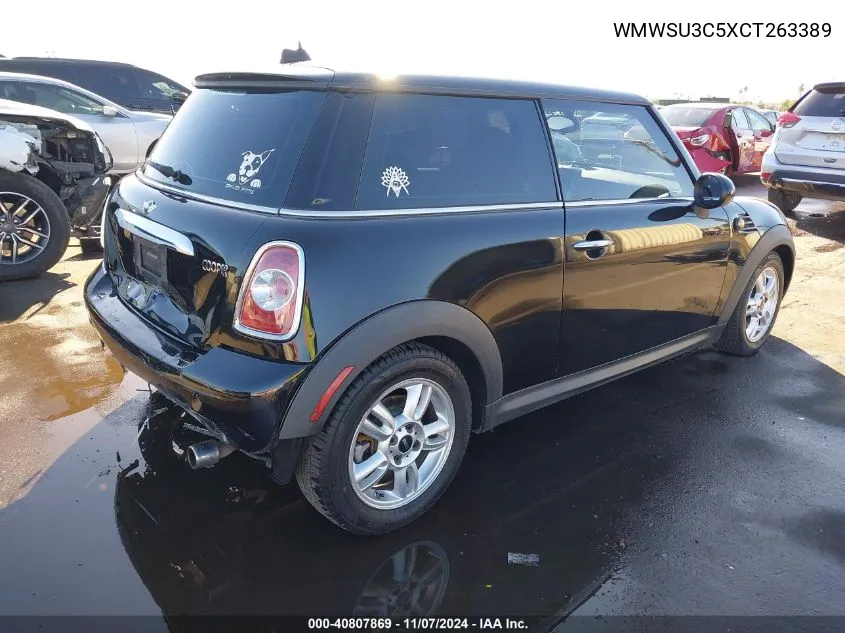 2012 Mini Cooper VIN: WMWSU3C5XCT263389 Lot: 40807869