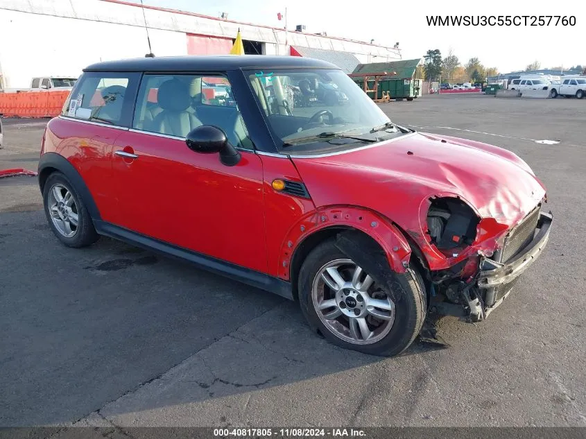 2012 Mini Cooper VIN: WMWSU3C55CT257760 Lot: 40817805