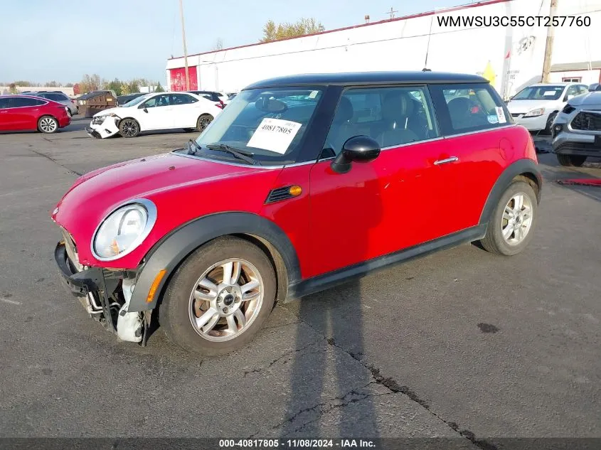 2012 Mini Cooper VIN: WMWSU3C55CT257760 Lot: 40817805