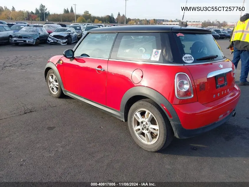 2012 Mini Cooper VIN: WMWSU3C55CT257760 Lot: 40817805