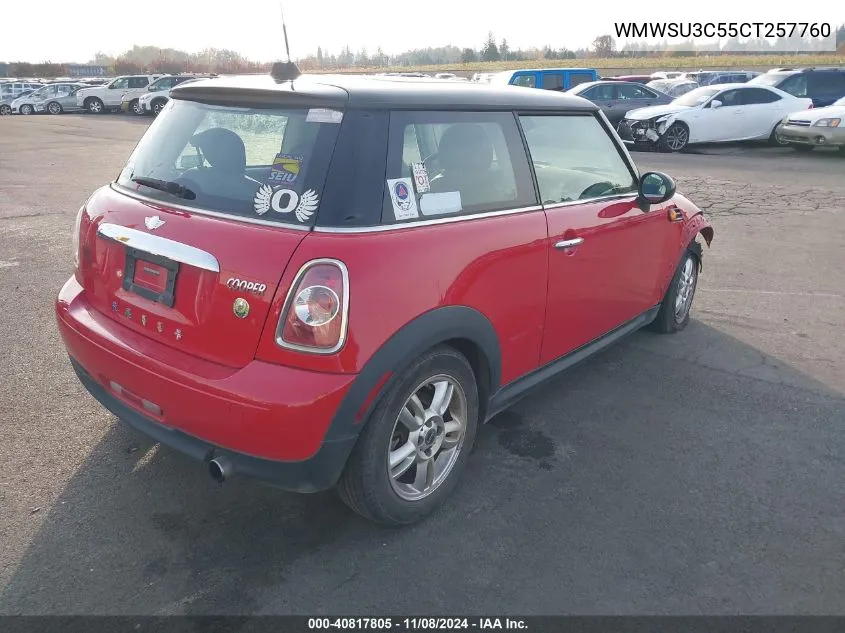 2012 Mini Cooper VIN: WMWSU3C55CT257760 Lot: 40817805