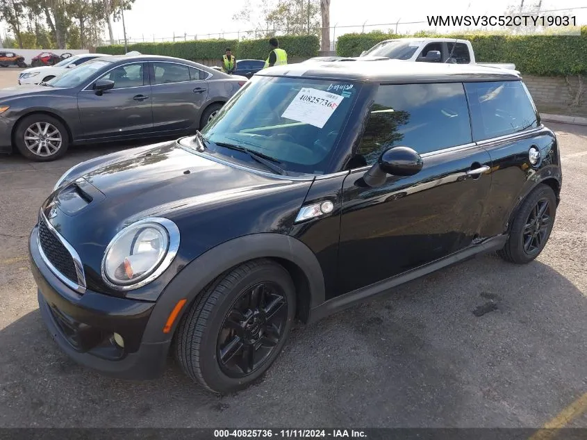 2012 Mini Cooper S VIN: WMWSV3C52CTY19031 Lot: 40825736