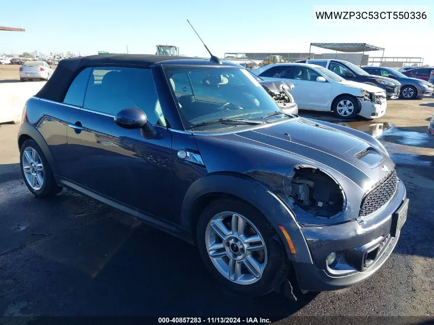 2012 Mini Cooper S VIN: WMWZP3C53CT550336 Lot: 40857283