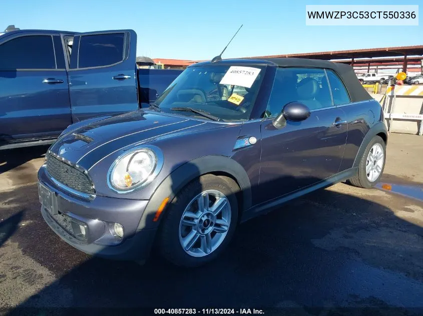 2012 Mini Cooper S VIN: WMWZP3C53CT550336 Lot: 40857283