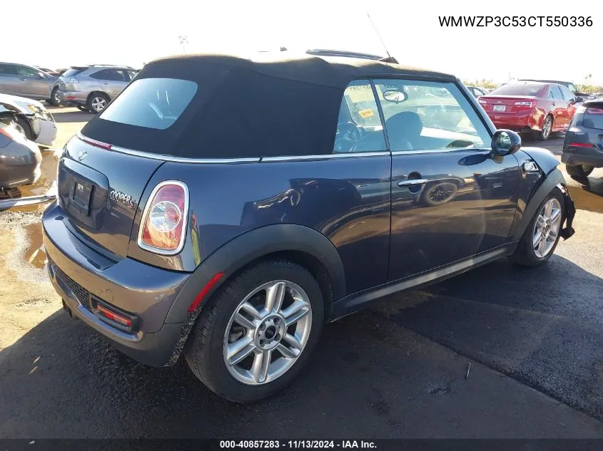 2012 Mini Cooper S VIN: WMWZP3C53CT550336 Lot: 40857283