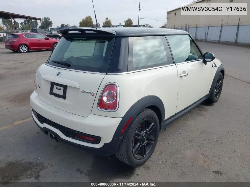 2012 Mini Cooper S VIN: WMWSV3C54CTY17636 Lot: 40868036