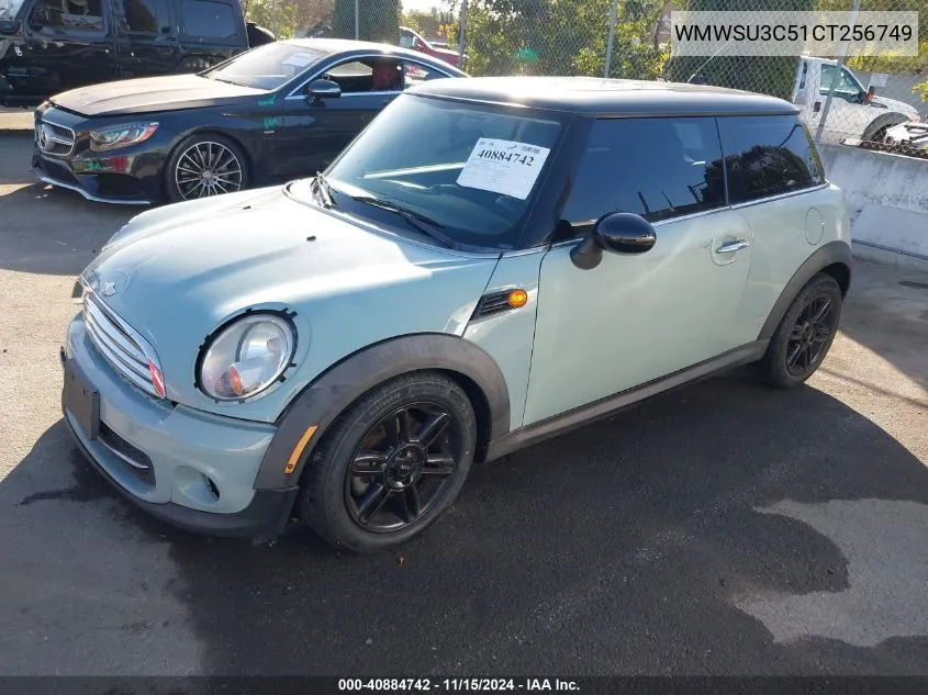 2012 Mini Cooper VIN: WMWSU3C51CT256749 Lot: 40884742