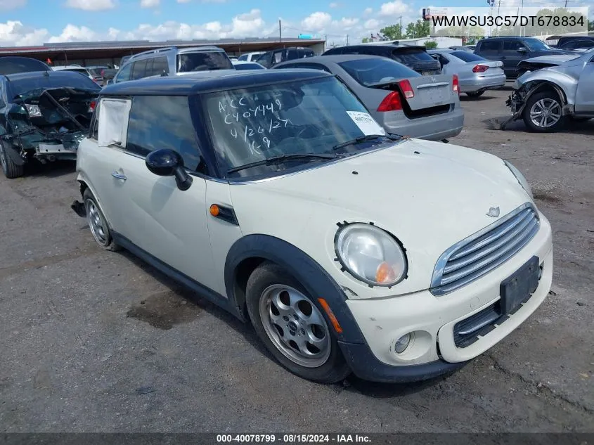 2013 Mini Hardtop Cooper VIN: WMWSU3C57DT678834 Lot: 40078799