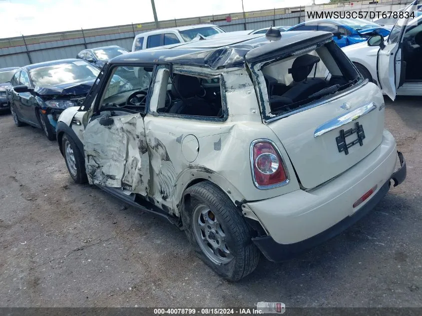 2013 Mini Hardtop Cooper VIN: WMWSU3C57DT678834 Lot: 40078799