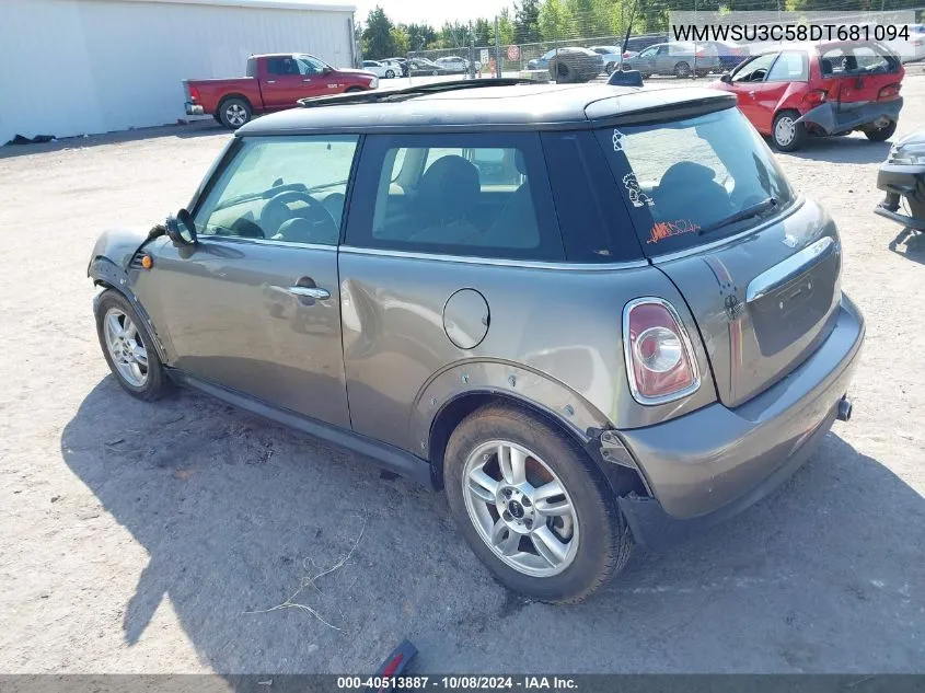 2013 Mini Hardtop Cooper VIN: WMWSU3C58DT681094 Lot: 40513887