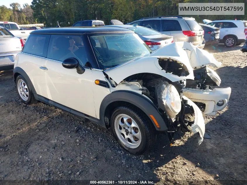 2013 Mini Cooper VIN: WMWSU3C54DT547599 Lot: 40562361