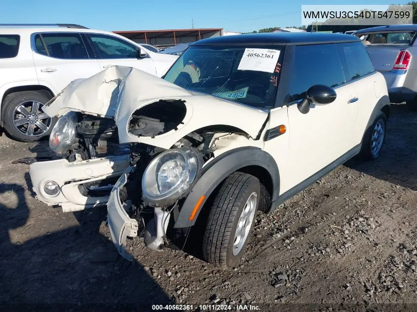 2013 Mini Cooper VIN: WMWSU3C54DT547599 Lot: 40562361