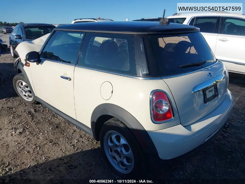 2013 Mini Cooper VIN: WMWSU3C54DT547599 Lot: 40562361