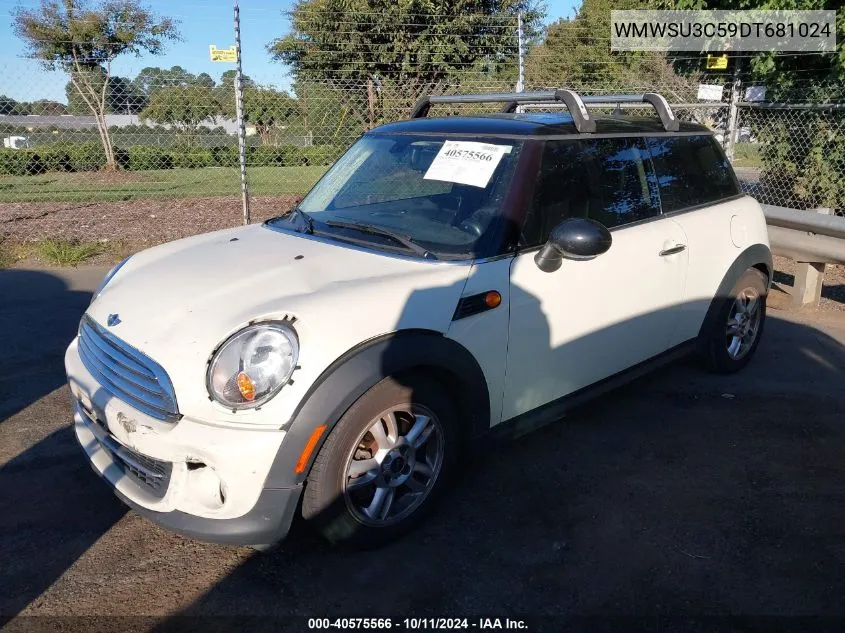 2013 Mini Cooper VIN: WMWSU3C59DT681024 Lot: 40575566