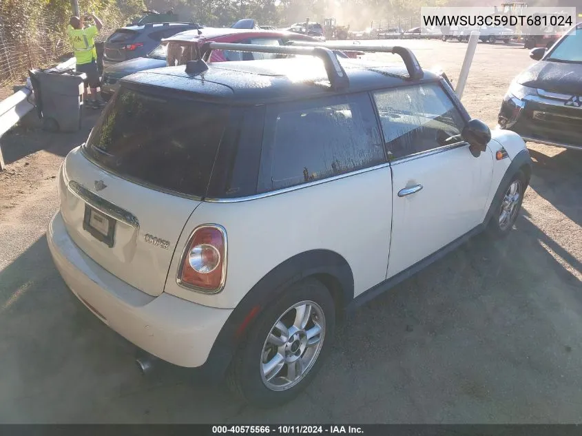 2013 Mini Cooper VIN: WMWSU3C59DT681024 Lot: 40575566