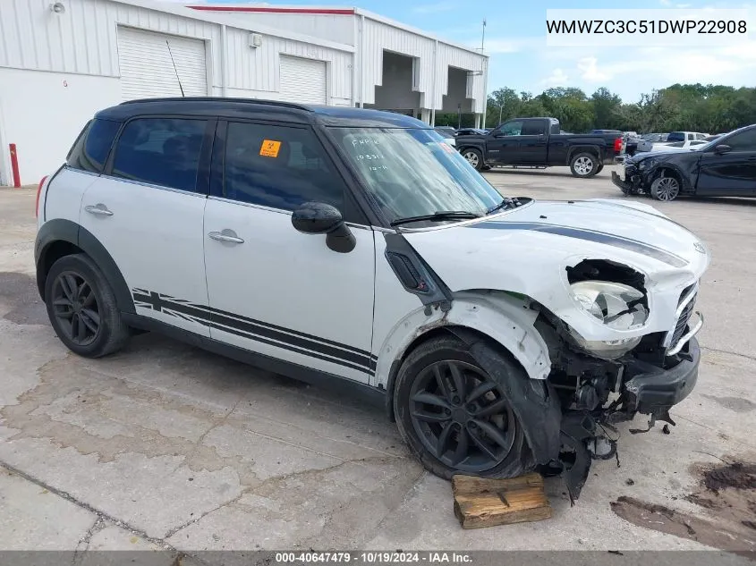 2013 Mini Cooper S Countryman VIN: WMWZC3C51DWP22908 Lot: 40647479