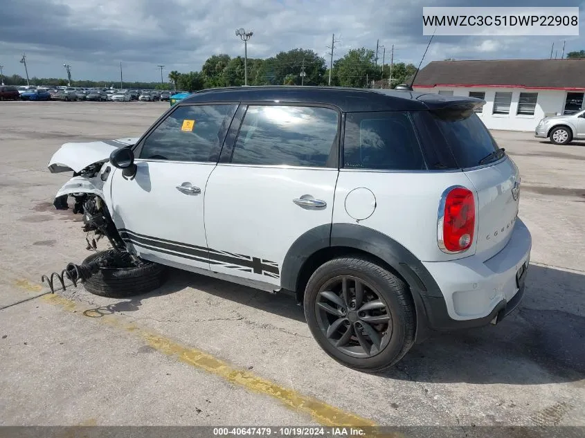 2013 Mini Cooper S Countryman VIN: WMWZC3C51DWP22908 Lot: 40647479