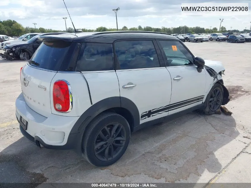 2013 Mini Cooper S Countryman VIN: WMWZC3C51DWP22908 Lot: 40647479