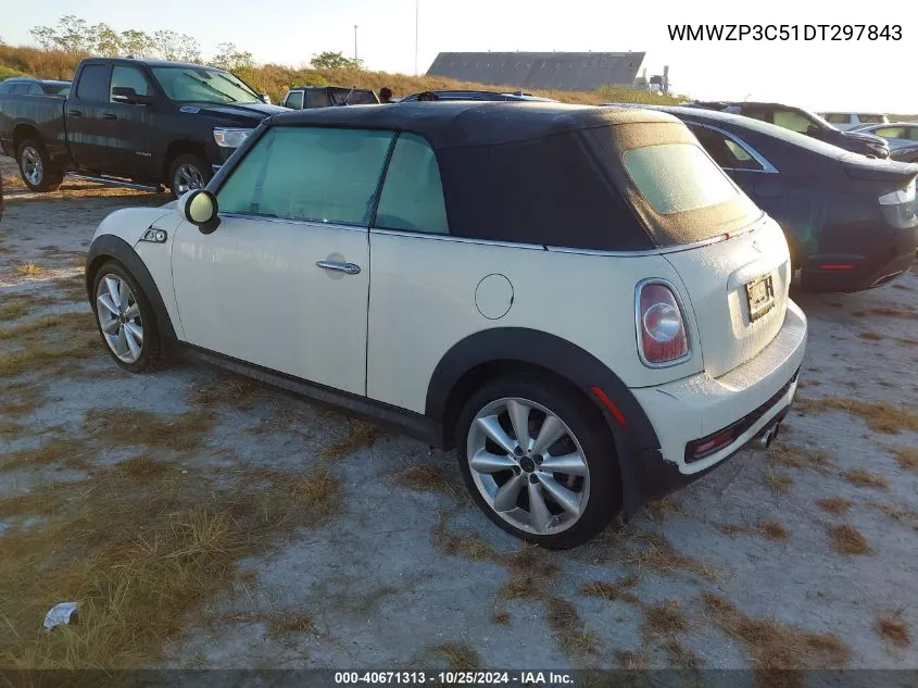 2013 Mini Convertible Cooper S VIN: WMWZP3C51DT297843 Lot: 40671313