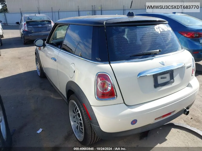 2013 Mini Hardtop Cooper VIN: WMWSU3C5XDT683770 Lot: 40683845