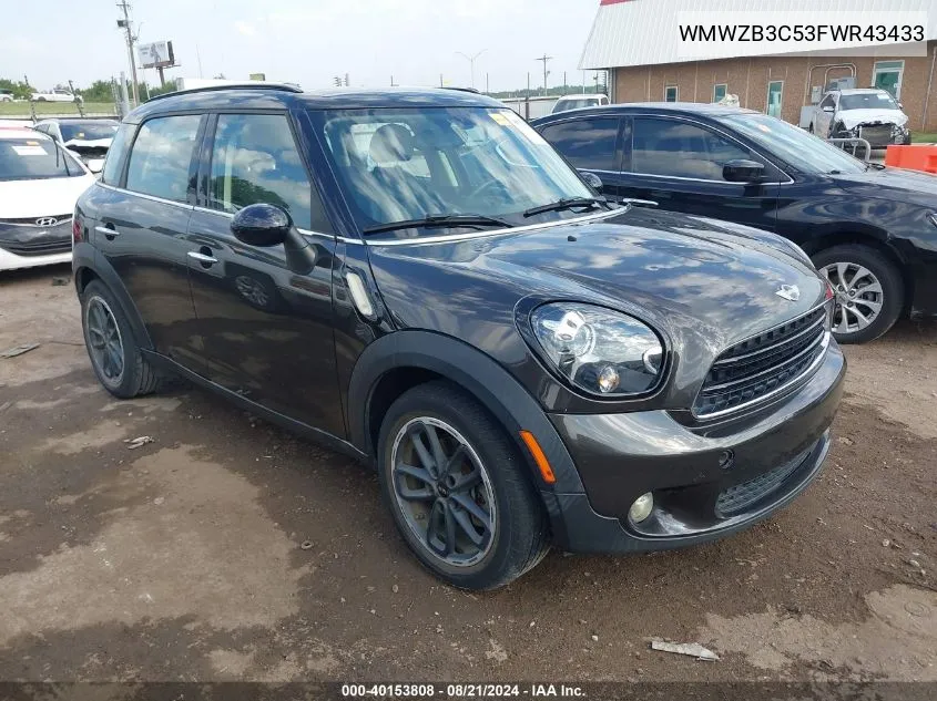 2015 Mini Cooper Countryman VIN: WMWZB3C53FWR43433 Lot: 40153808