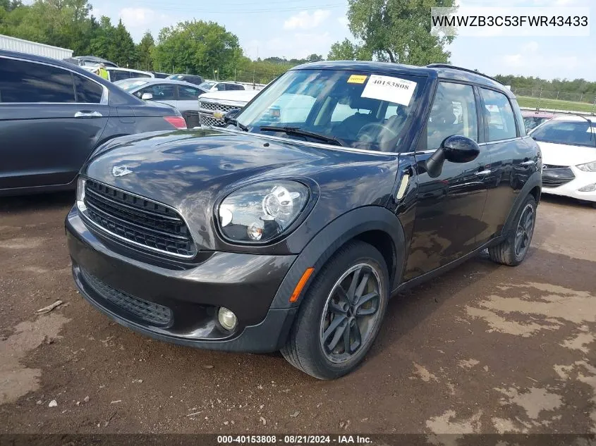 2015 Mini Cooper Countryman VIN: WMWZB3C53FWR43433 Lot: 40153808