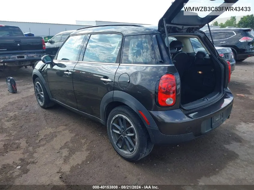 2015 Mini Cooper Countryman VIN: WMWZB3C53FWR43433 Lot: 40153808