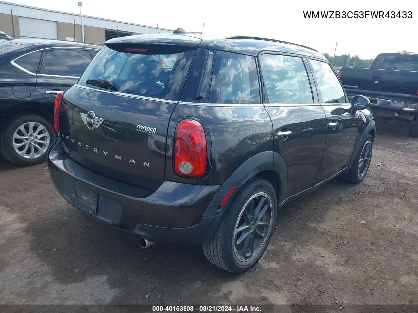 2015 Mini Cooper Countryman VIN: WMWZB3C53FWR43433 Lot: 40153808