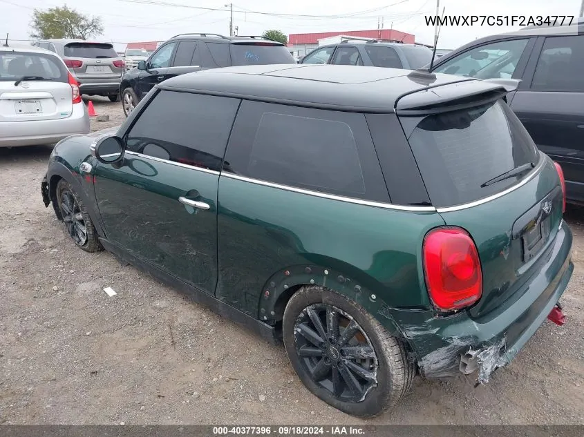 2015 Mini Cooper S VIN: WMWXP7C51F2A34777 Lot: 40377396